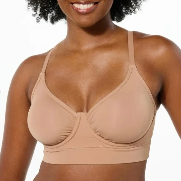 Rhonda Shear 2-pack Butterknit No Wire Underwire Bra Size XL Beige White NWOT - Picture 2 of 16